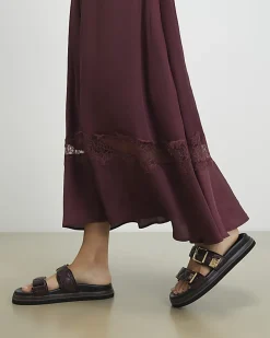 Red Quilted Double Strap Footbed Sandals