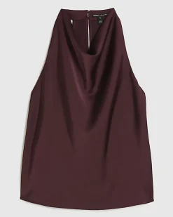 Red Satin Halter Neck Top