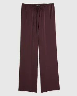 Red Satin Wide Leg Trousers