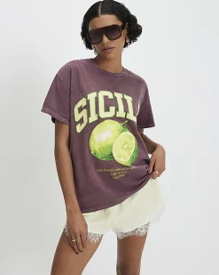 Red Sicily Boyfriend T-Shirt