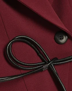 Red Sleeveless Belted Waistcoat