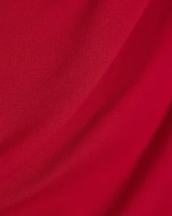 Red Stretch Draped Midi Dress