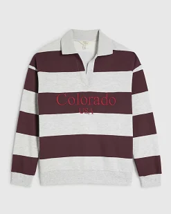Red Stripe Colorado Rugby Sweatshirt