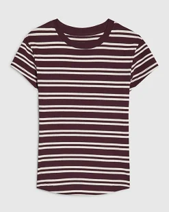 Red Stripe Fitted Rib T-Shirt