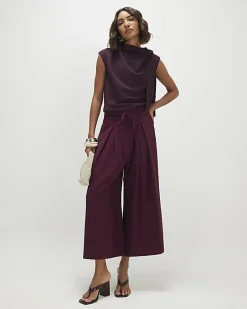 Red Tie Detail Culottes