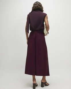 Red Tie Detail Culottes