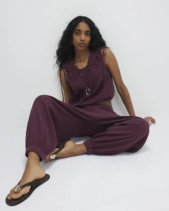 Red Tie Shoulder Lounge Set