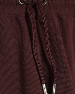 Red Wide Leg Twill Joggers