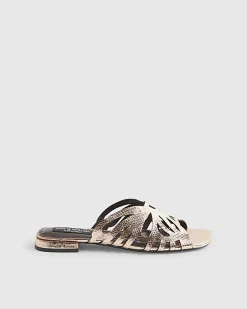 Rose Gold Butterfly Mule Flat Sandals