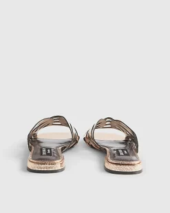 Rose Gold Butterfly Mule Flat Sandals
