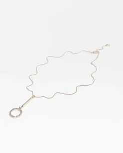 Rose gold diamante pendant necklace