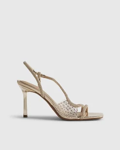 Rose Gold Wide Fit Perspex Diamante Heels