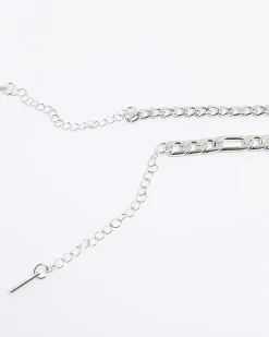 Silver 2 Row Chain Necklace
