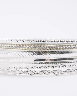 Silver Bangle Stack