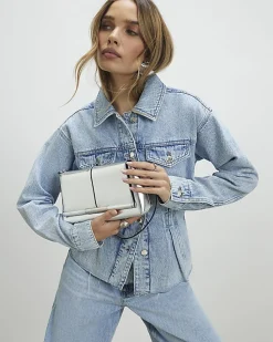 Silver Bar Front Clutch Bag