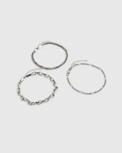 Silver Chain Pack Of 3 Bracelets
