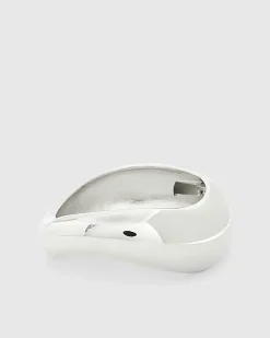 Silver curved hinge bracelet