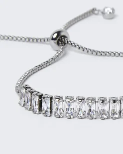Silver Diamond Simulant Bracelet