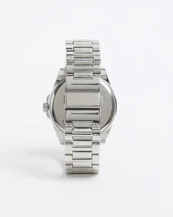 Silver Metal Black Dial Watch