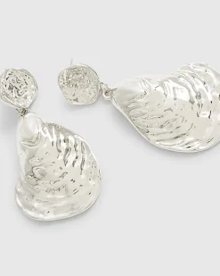 Silver Mussel Shell Earrings