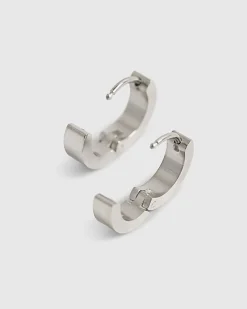 Silver Numerals Hoop Earrings