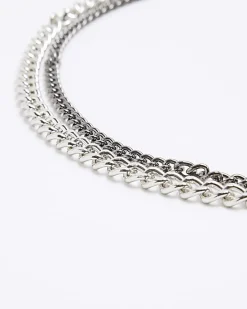 Silver Rhinestone Chunky Necklace