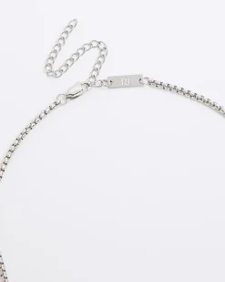 Silver stainless steel cable chain necklace