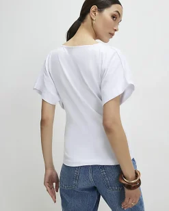 White Angel Sleeve Cut Out T-Shirt