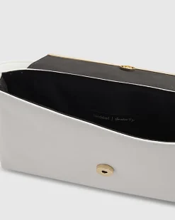 White Bar Front Clutch Bag