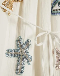 White Bead Embellished Cami Mini Dress