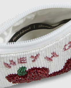 White Beaded Chilli Pouch