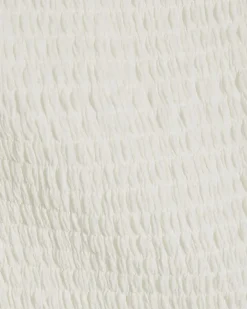 White Broderie Shirred Bardot Top
