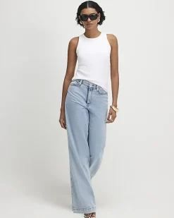 White Built In Bra Vest Top
