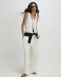 White Burnout Tank Top