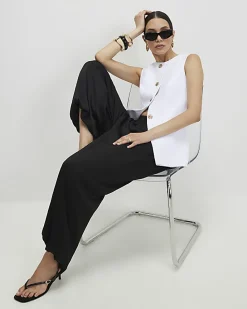 White Button Detail Waistcoat