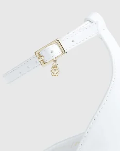 White Closed Back Heeled Sandals