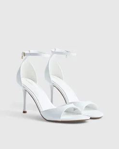 White Closed Back Heeled Sandals