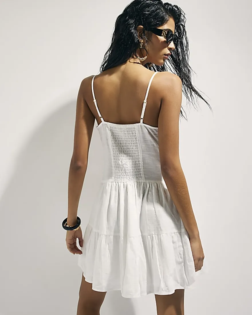 White Cornelli Mini Beach Dress