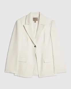 White Cotton Cinched Blazer