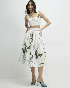 White Cropped Square Neck Bralette