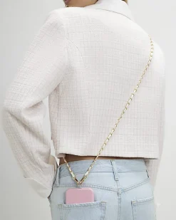 White Cross Body Phone Chain