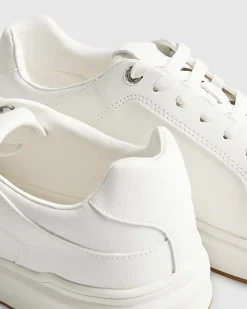 White Cupsole Lace Up Trainers