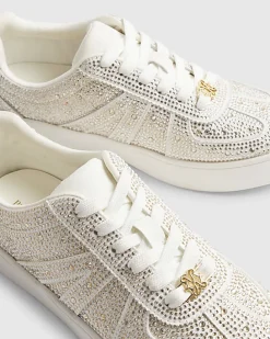 White Diamante Embellished Trainers