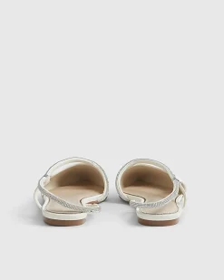 White Diamante Strap Pointed Slingback Shoes