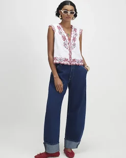 White Embroidered Waistcoat