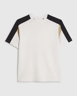 White Essential Slim Fit Colour Block T-Shirt