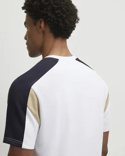 White Essential Slim Fit Colour Block T-Shirt