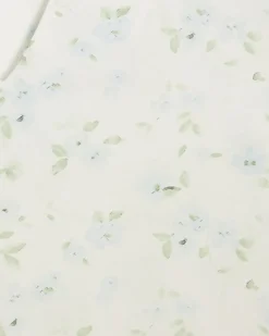 White Floral Pussybow Blouse