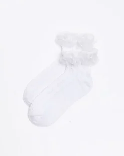 White frill ankle socks