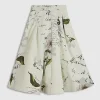 White Full Pintuck Midi Skirt